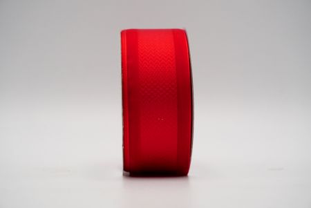 Красная прозрачная средняя ленточка с рисунком "Шеврон"_K1754-K21